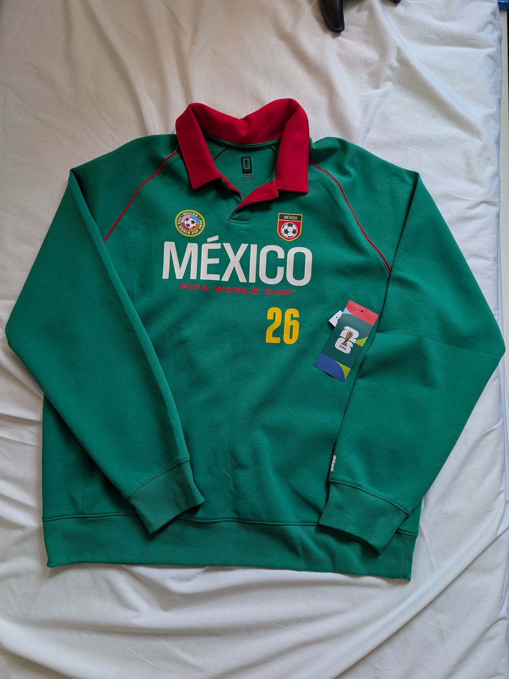 Mexico FIFA World Cup 2026 Green Pullover Sweatshirt XL New With Tags